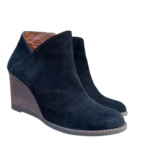 Lucky Brand Black Suede Heeled Boots - Picture 13 of 13